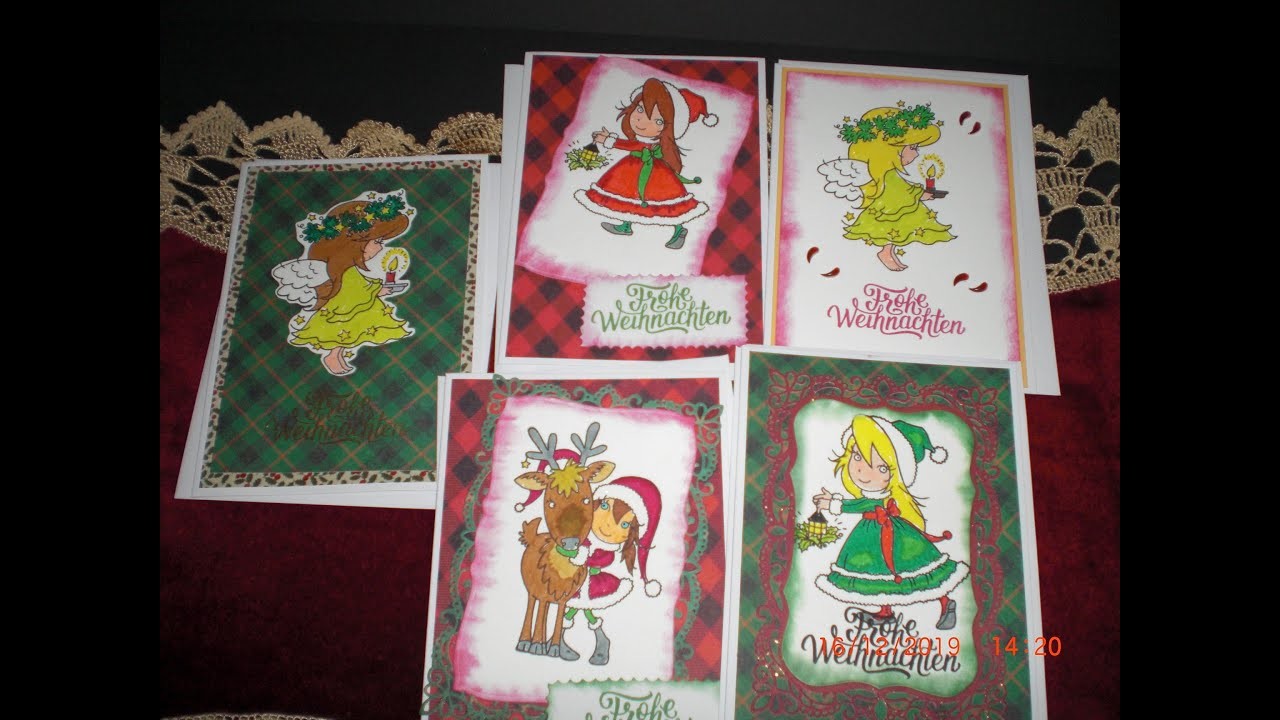 Weihnachtskarten mit Stempeln von Annabel Spenceley