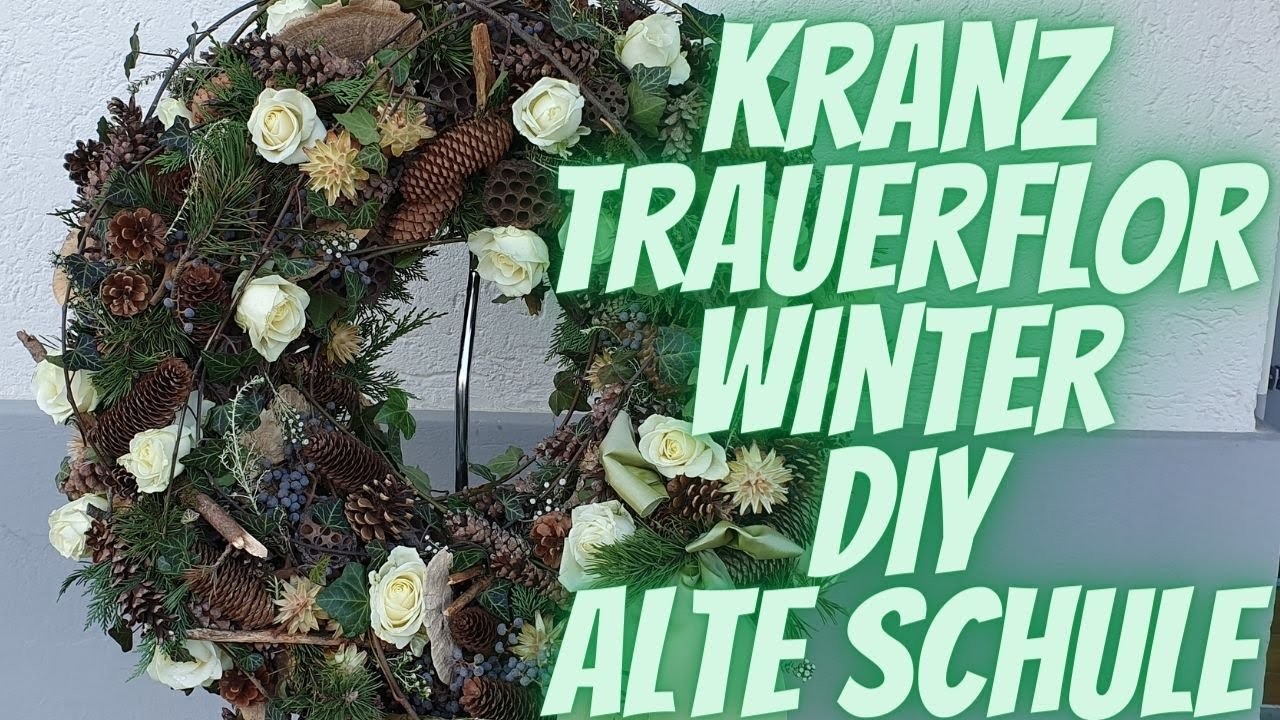 Kranz weiss Winter Trauerfloristik selber machen Floristik Anleitung