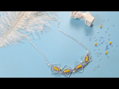 【Pandahall DIY Tutorial】Metall Halskette mit bunten Perlen. Metal necklace with colorful beads