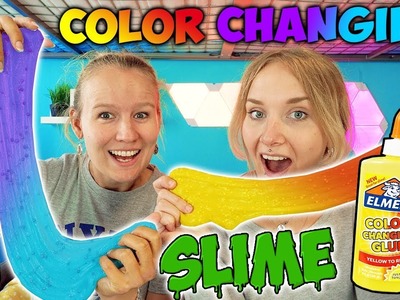 COLOR CHANGING SLIME Challenge Kathi & Ninas Schleim verändert die Farbe | Mega cooles Experiment