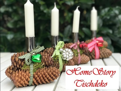 DIY Tischdeko für Weihnachten und Advent in 5 Minuten mit Naturmaterialien. Tabledecoration X-mas