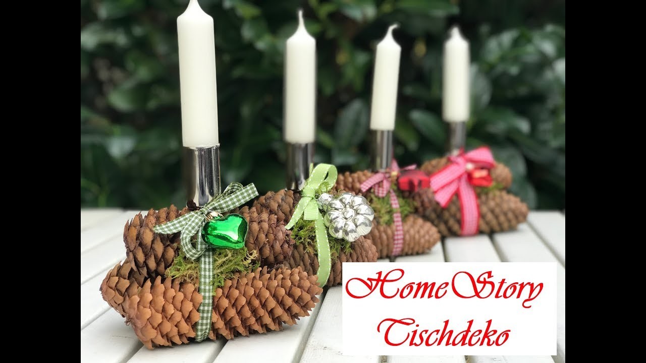 DIY Tischdeko für Weihnachten und Advent in 5 Minuten mit Naturmaterialien. Tabledecoration X-mas