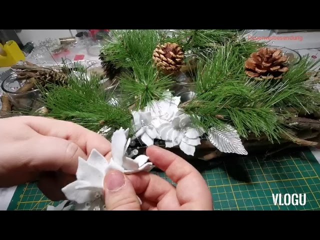 DIY Weihnachtsdeko | Tischdeko, rechteckiger Adventskranz ohne Heißkleber❄️.