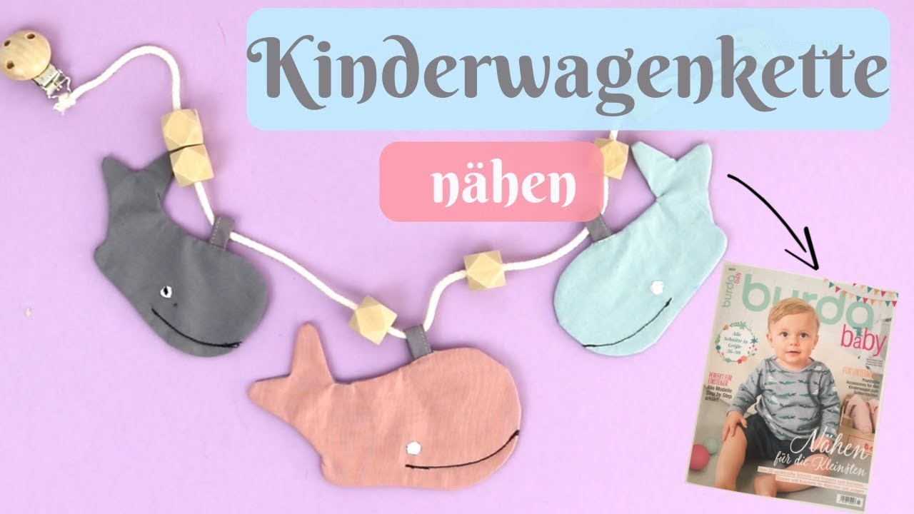 Kinderwagenkette nähen. Babyspielzeug selber machen - Burda baby 2018. Verlosung