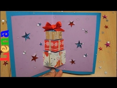 ???? Weihnachtskarte mit Geschenken basteln ???? How to make Christmas card with gift boxes DIY ????