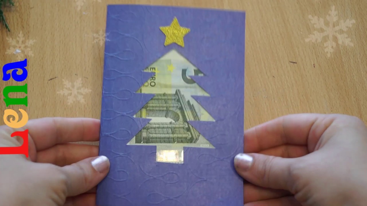 Weihnachtskarte mit Weihnachtsbaum basteln - Geldkarte selber machen - Christmas Tree Card DIY