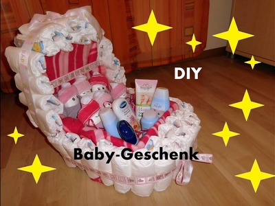 Windelnwagen - Baby - Geschenk ♥ Kinderwagen aus Windeln