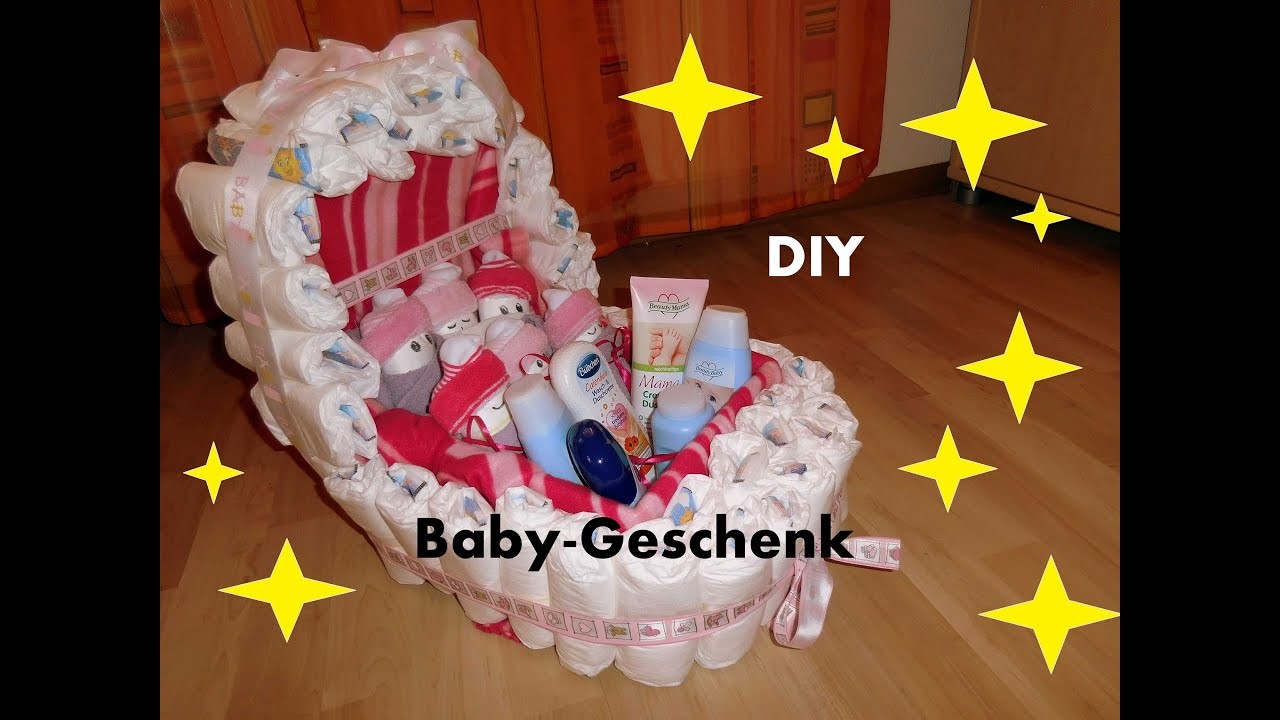 Windelnwagen - Baby - Geschenk ♥ Kinderwagen aus Windeln