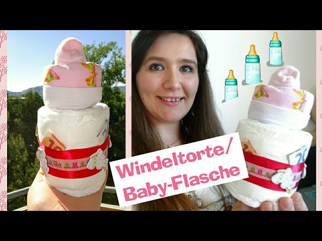 Windeltorte - Babyflasche| Geschenk-Idee Baby Shower| Geburt| Babyparty| Schwangerschaft