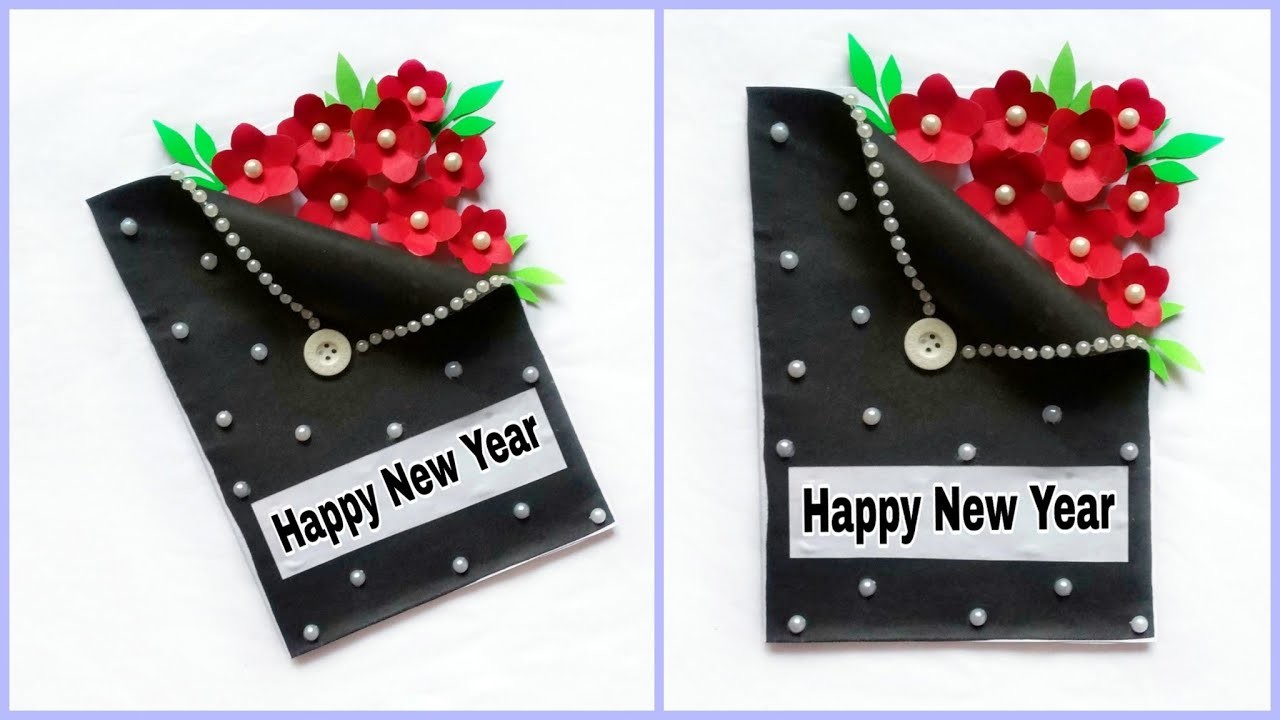Easy New Year Card |Handmade New Year Card Making ideas|DIY Happy New Year 2021Card |Kalakar Supriya