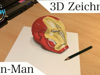 Iron Man 3D zeichnen lernen für Anfänger Avengers