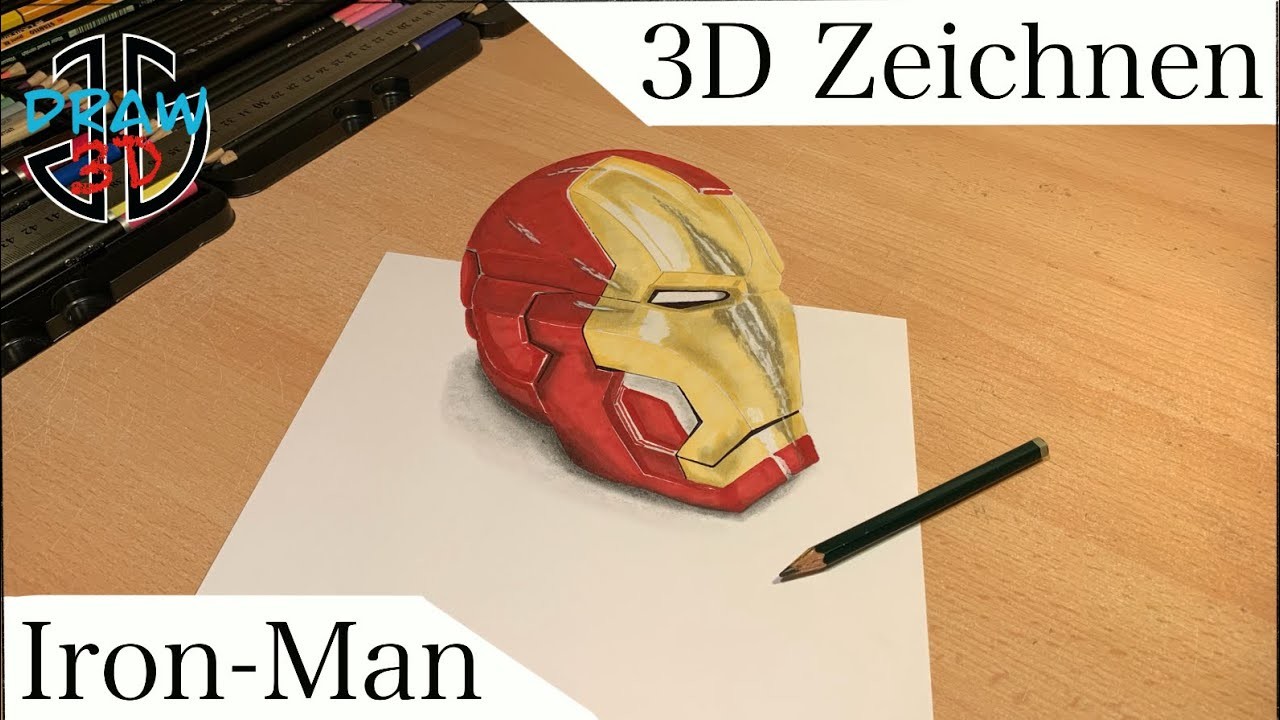 Iron Man 3D zeichnen lernen für Anfänger Avengers