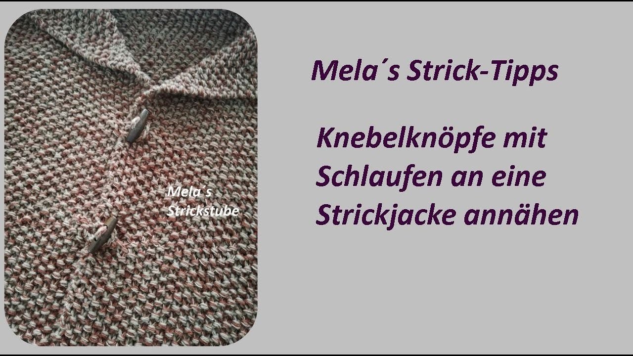 Knebelknöpfe an Strickjacke annähen