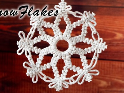 Macrame tutorial: DIY Macrame SnowFlakes | Snowflake Ornament | Easy