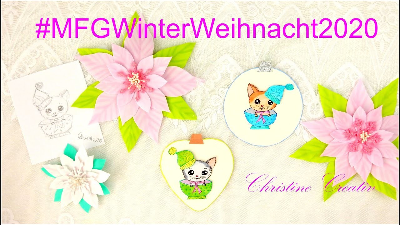 #MFGWinterWeihnacht2020 ✨????✨ #WeihnachtsKätzchenZeichnen #TannenBaumbehang #DIY #ChristineCreativ