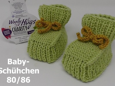 Stricken Baby Schühchen - EINFACH - 80.86 - Woolly Hugs CHARITY