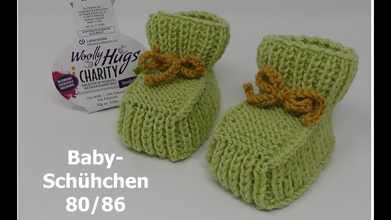Stricken Baby Schühchen - EINFACH - 80.86 - Woolly Hugs CHARITY