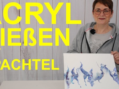 Acryl Gießen mit Spachtel | Sanftes Fluid Painting
