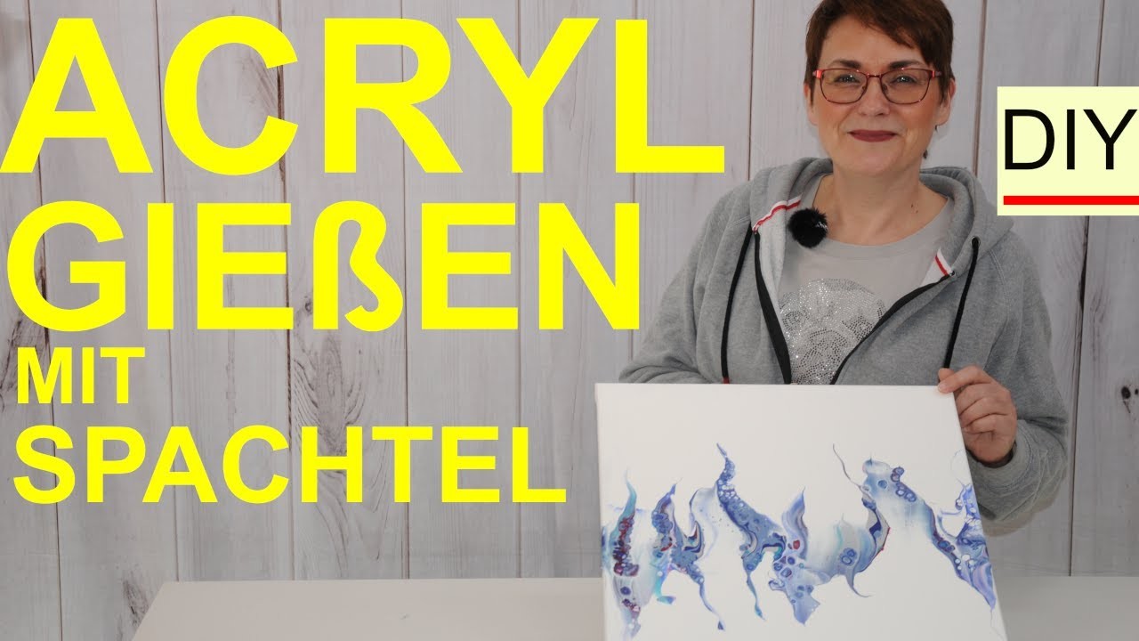 Acryl Gießen mit Spachtel | Sanftes Fluid Painting