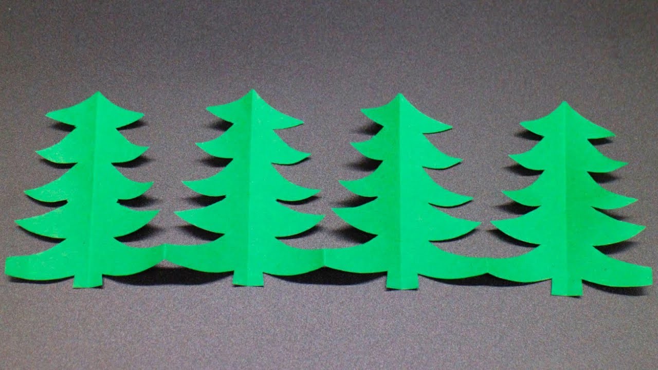 Basteln mit Papier 'Tannenbaum Girlande' für Winter, Weihnachten & Advent [W+]