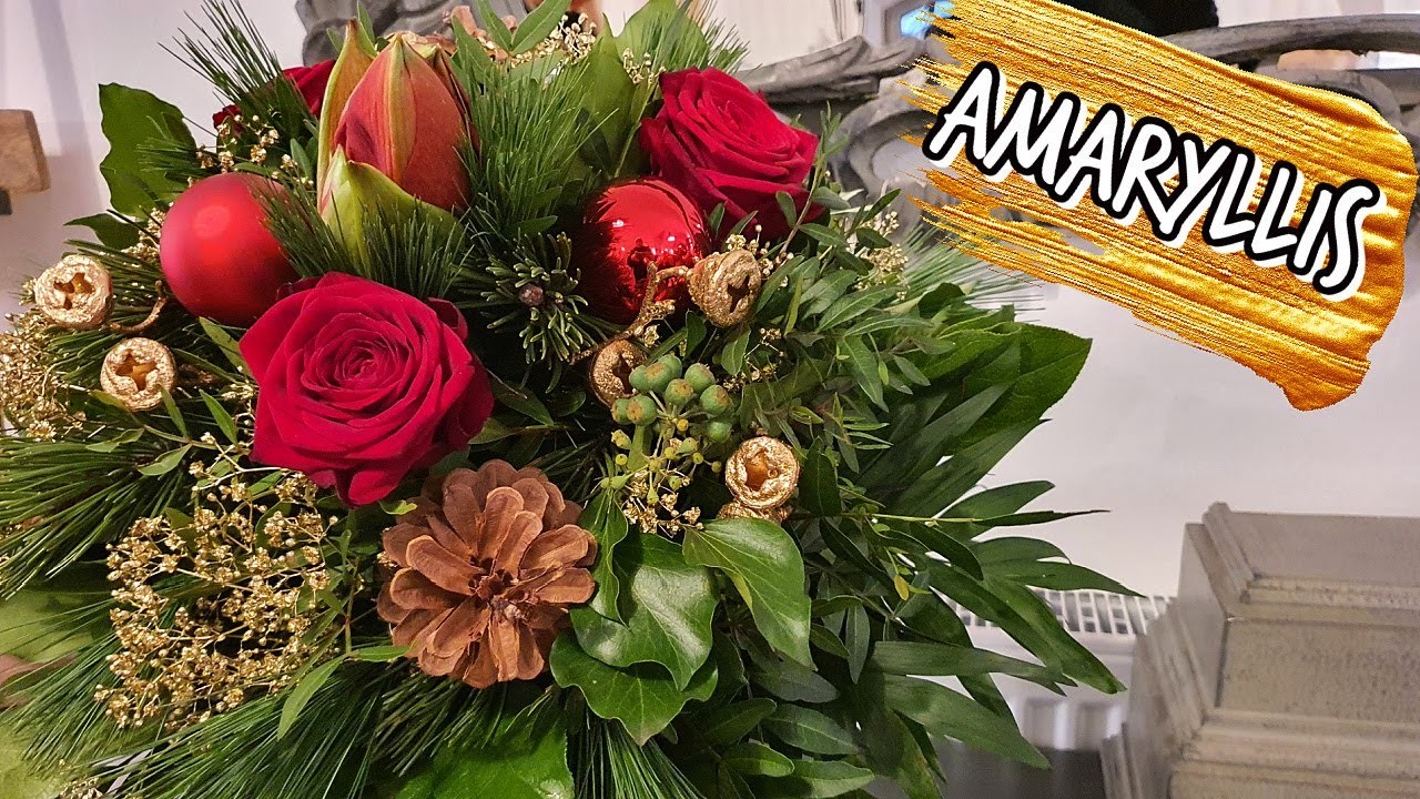 Wie du einen Weihnachtsstrauss mit Amaryllis bindest - Floristikanleitung DIY I KatisWeltTV