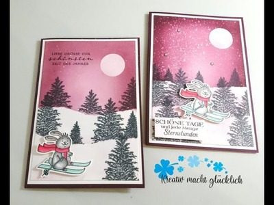 Winterlandschaft Weihnachtskarte. Stampin´ Up!