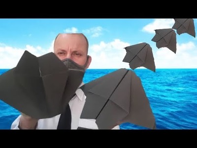 Como fazer um avião de papel morcego de papel que voa muito longe origami paper toys