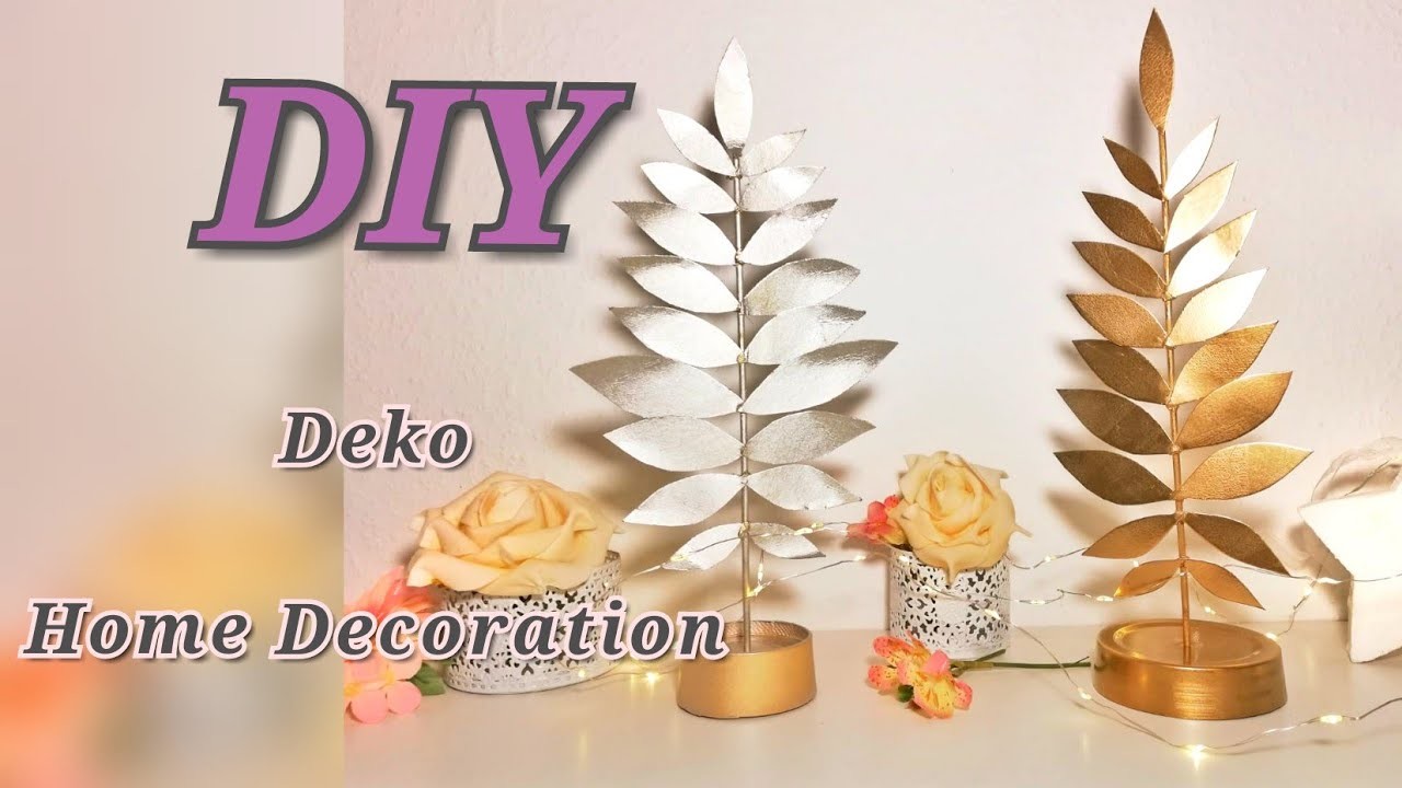 DIY home decoration. selber machen Goldene Deko. Handmade aus Papier in 10 Minuten