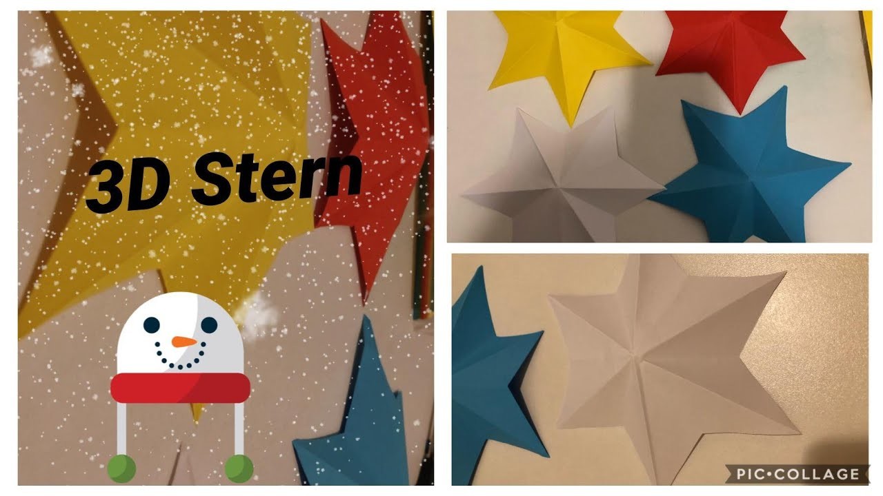 DIY Weihnachtsdeko- Sterne basteln . 3D Weihnachtsstern