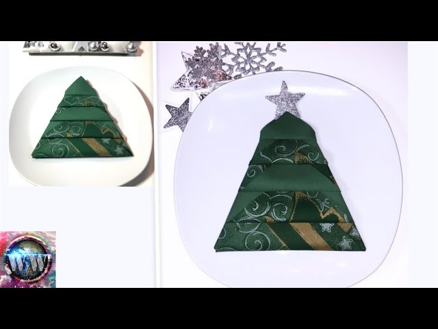 Kreativ Servietten falten Tannenbaum ???? Weihnachten Tischdeko DIY