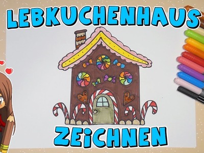 Lebkuchenhaus einfach malen für Kinder | ab 8 Jahren | Malen mit Evi | deutsch