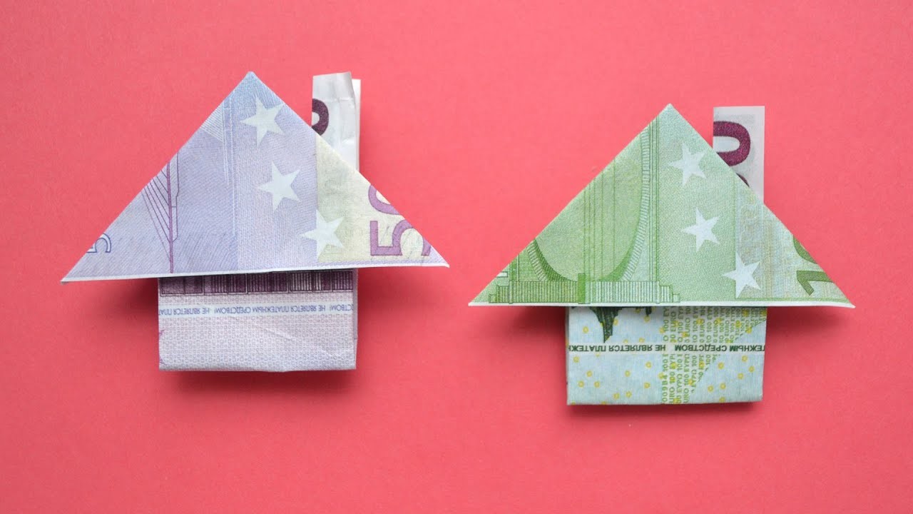 Origami HAUS Geldgeschenk GELD FALTEN | Geschenk für Kinder | Money HOUSE | Tutorial by Euro Origami