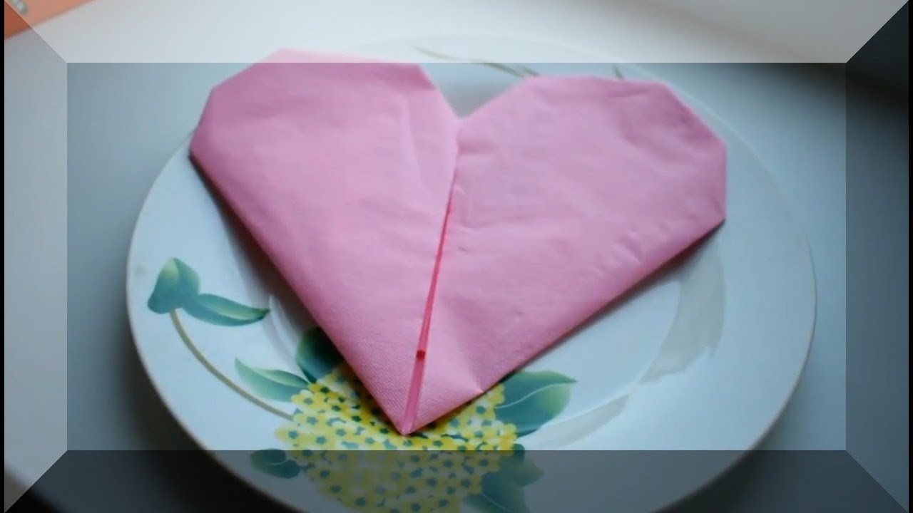 Servietten falten Herz - Einfache DIY Tischdeko basteln für Weihnachten, Hochzeit uvm.