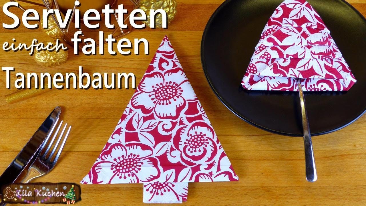 Servietten Falten Tannenbaum für Weihnachten & Silvester | einfache Papierservietten falten origami