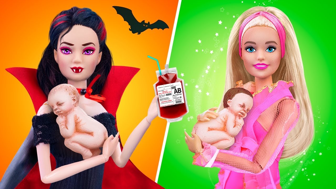 12 DIY Babypuppen Hacks und Handwerke. Vampir-Mama gegen Glamour-Mama