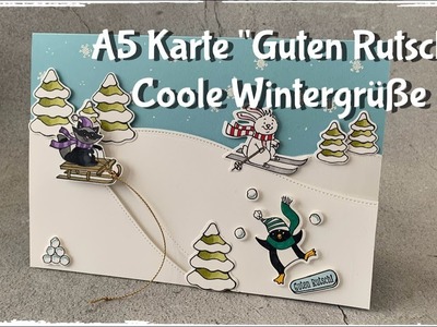A5 Karte "Guten Rutsch" - Coole Wintergrüße - Stampin´Up!