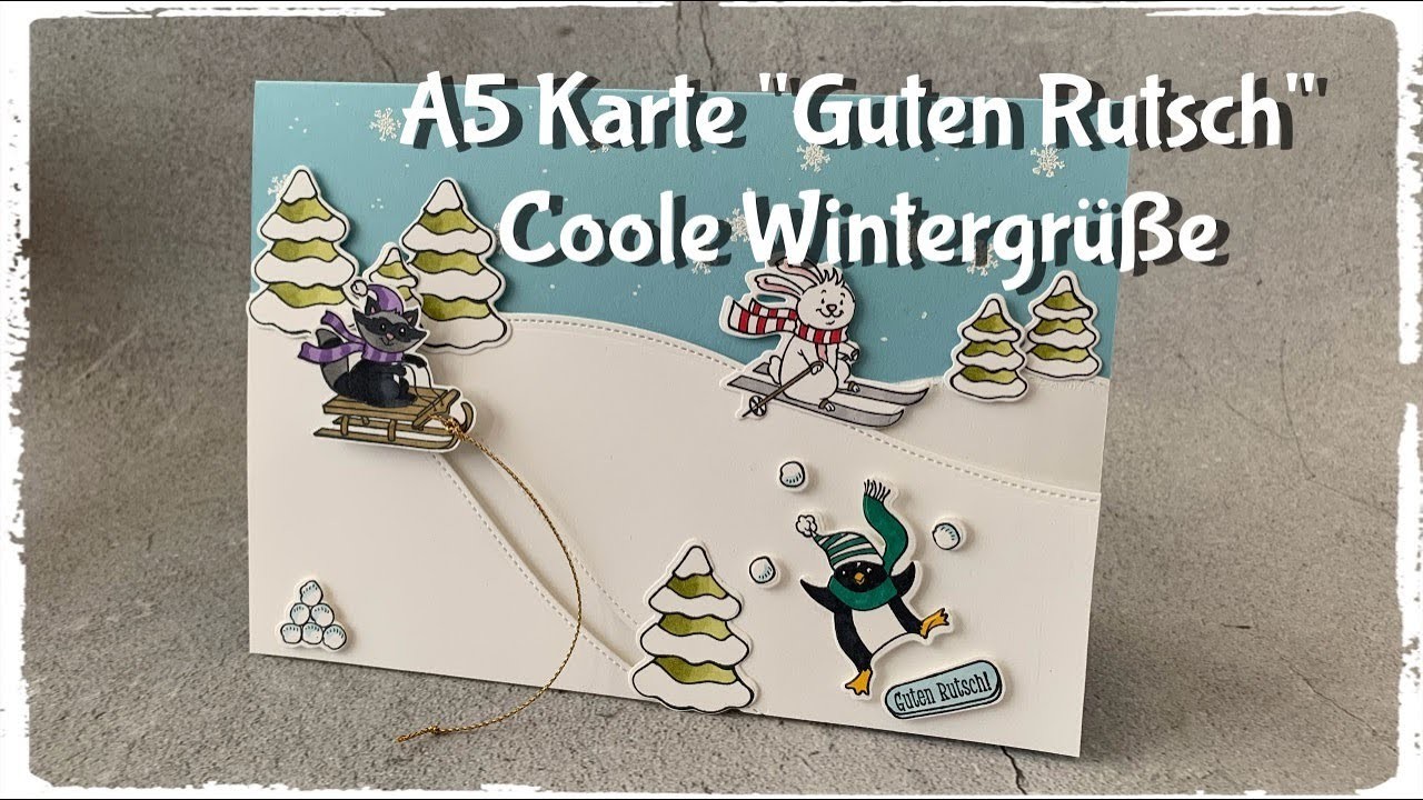 A5 Karte "Guten Rutsch" - Coole Wintergrüße - Stampin´Up!