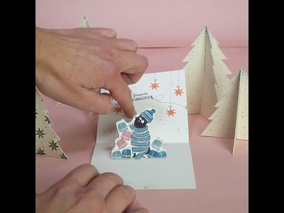 DIY Stamping Tutorial - Pop Up Karte Gesegnete Weihnachten