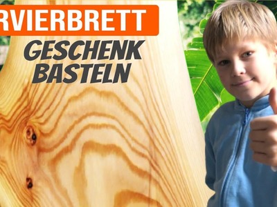 Geschenk basteln. Servierbrett aus echt Holz