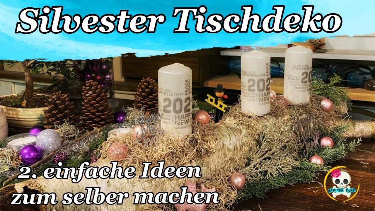 Silvester Tischdeko. Tischdeko mit Ast ????☘️???? Dekoast ( Kerzenhalter ) Tischdeko Weihnachten ????
