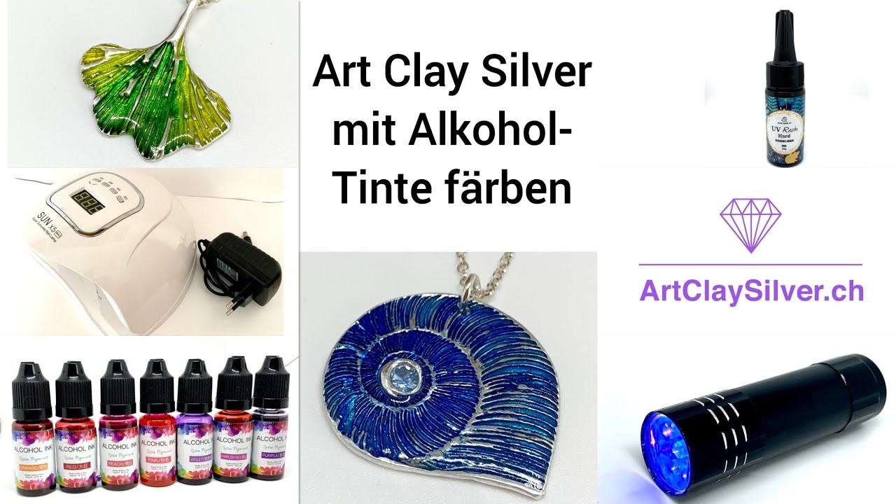 Tutorial - Art Clay Silver mit Alkohol-Tinte (alcohol ink) färben