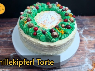 Vanillekipferl Torte | Vanillekipferl | Cranberries Marmelade | Schnell und einfach Backen