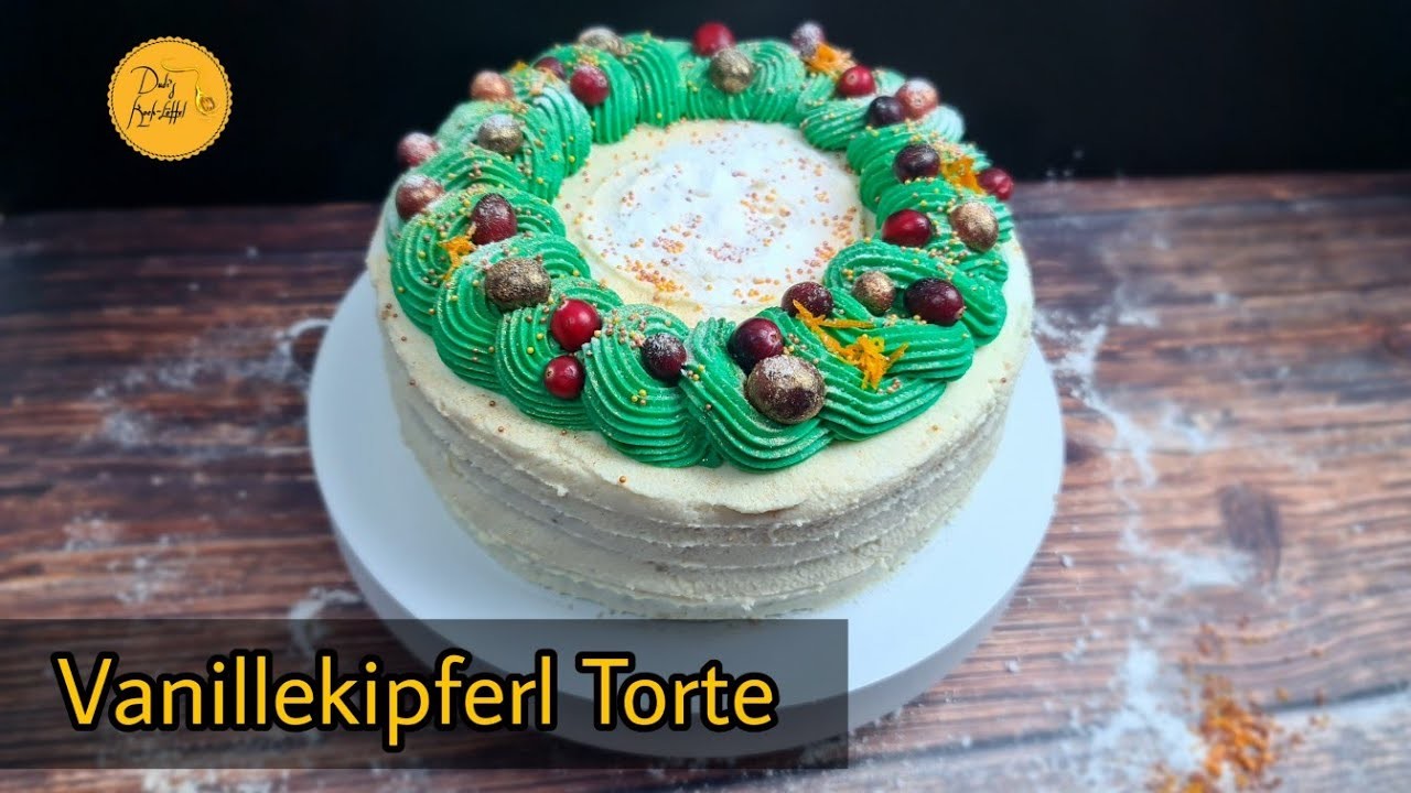 Vanillekipferl Torte | Vanillekipferl | Cranberries Marmelade | Schnell und einfach Backen