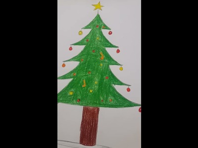Weihnachtsbaum zeichnen und anmalen #3  draw a Christmas tree #3.