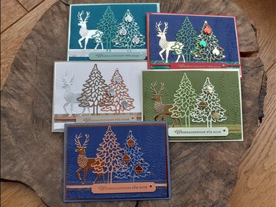 Weihnachtskarte auf den letzten Drücker, Stampin`Up: Cherish the Season,  Weihnachtspost, Tannenwald