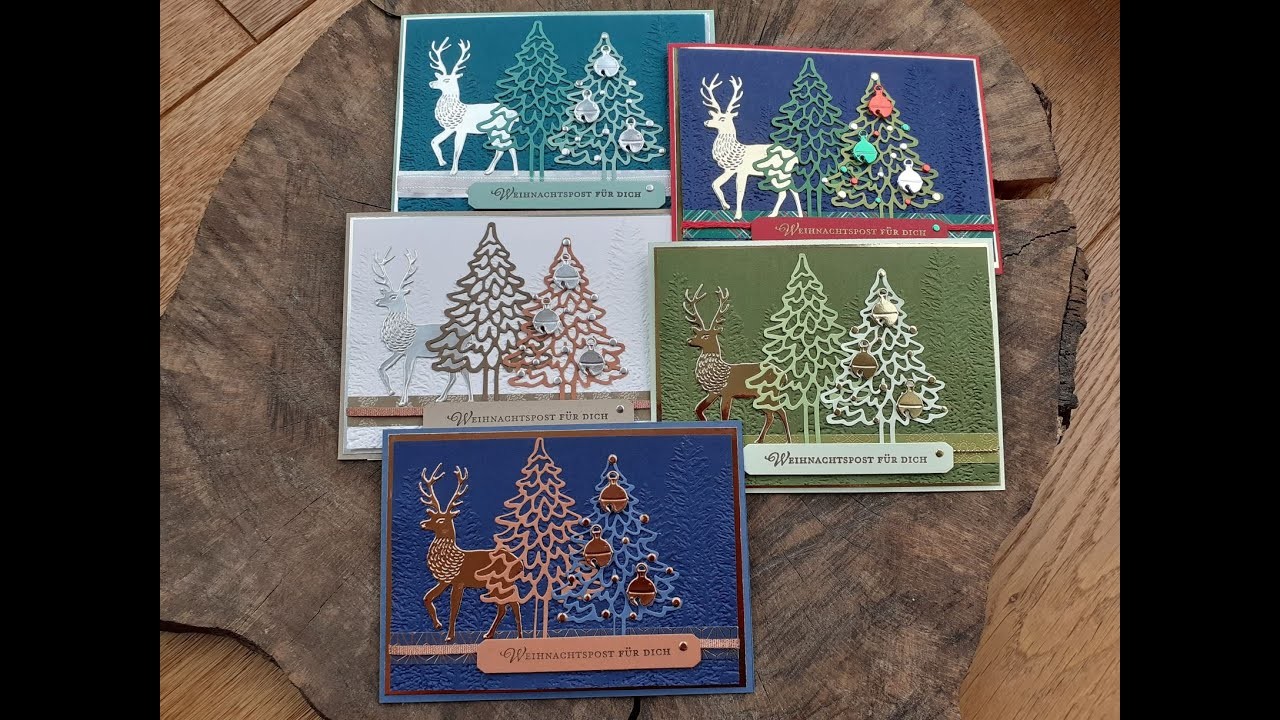 Weihnachtskarte auf den letzten Drücker, Stampin`Up: Cherish the Season,  Weihnachtspost, Tannenwald