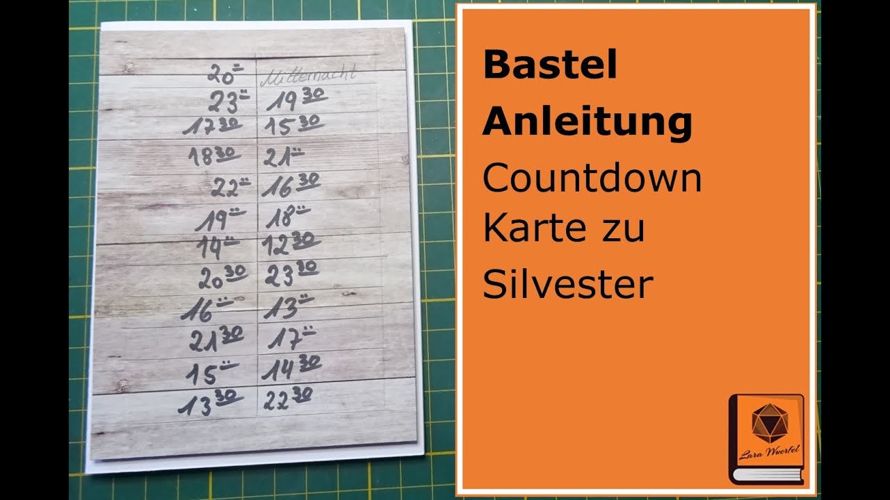 Bastel Anleitung Countdown Karte zu Silvester mit Papier, Stempel, Stampin Up, Action & Co