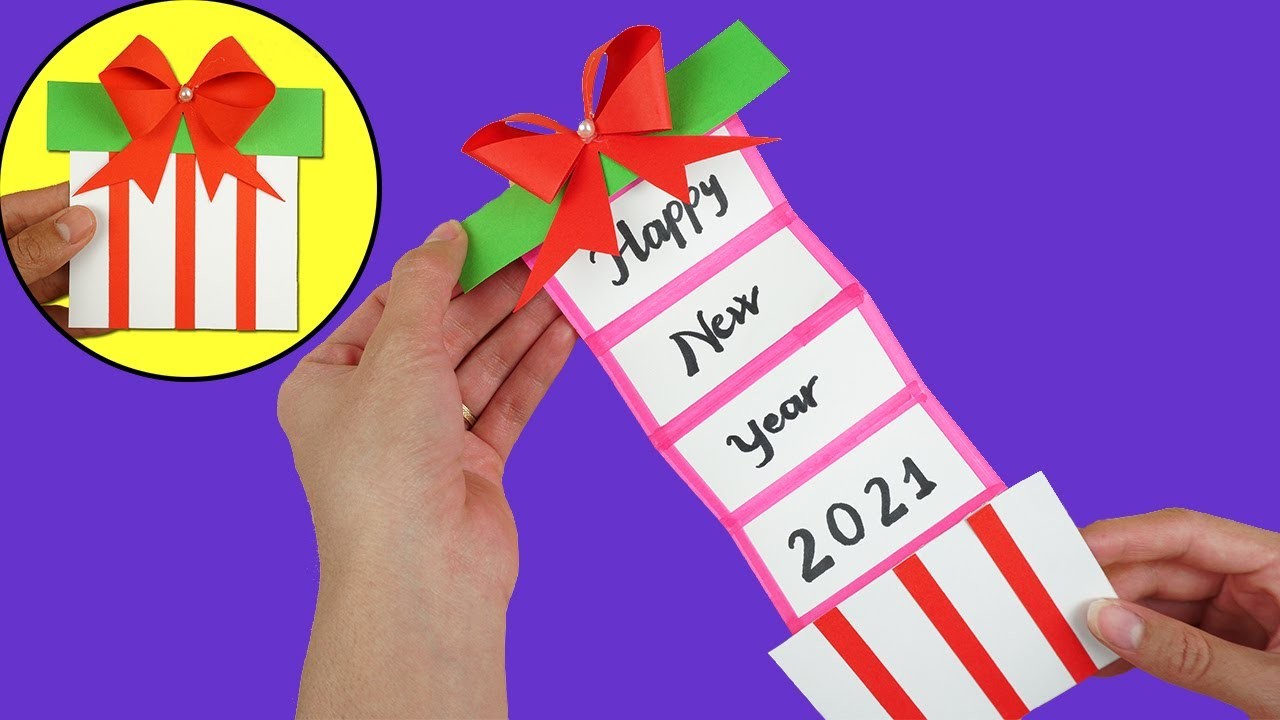 Basteln mit papier: Neujahrskarte 2021 schnell und einfach | Geschenke selber machen
