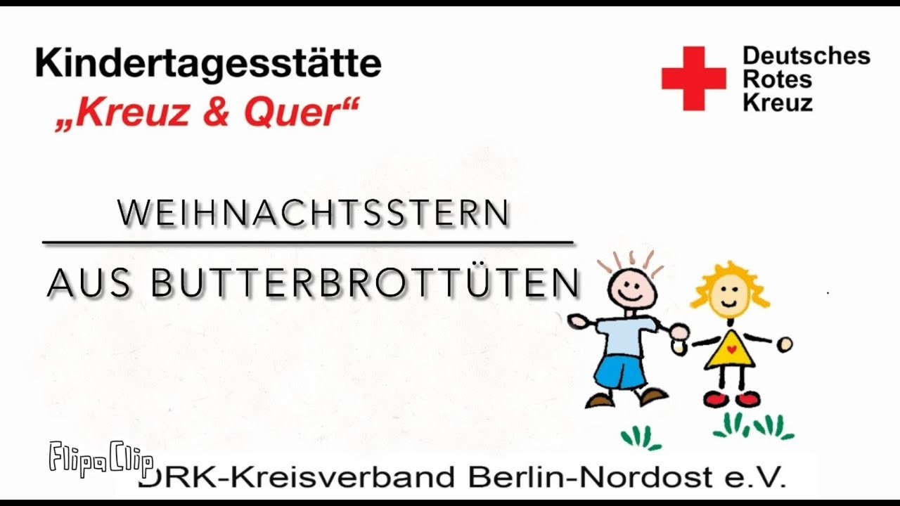 DRK: Wir basteln aus Butterbrot Tüten einen Weihnachtsstern