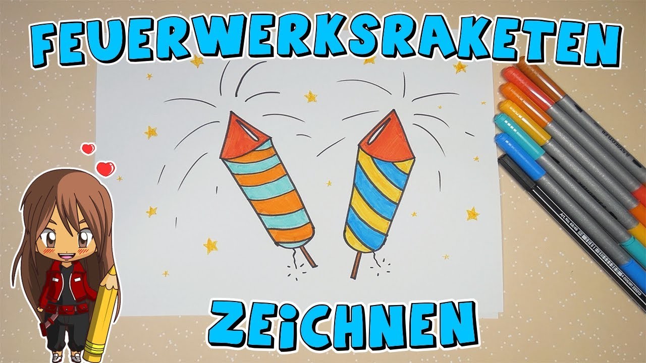 Feuerwerksraketen einfach malen für Kinder | ab 5 Jahren | Malen mit Evi | deutsch